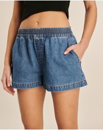 AERE - Soft Denim Twill Elasticated Shorts