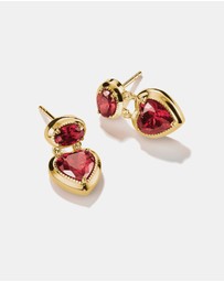 THOMAS SABO - THOMAS SABO Stud Earrings with Red Heart Stones Gold
