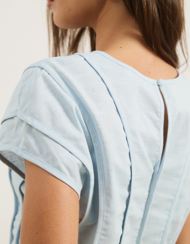 Atmos&Here - Ada Panelled Linen Blend Top