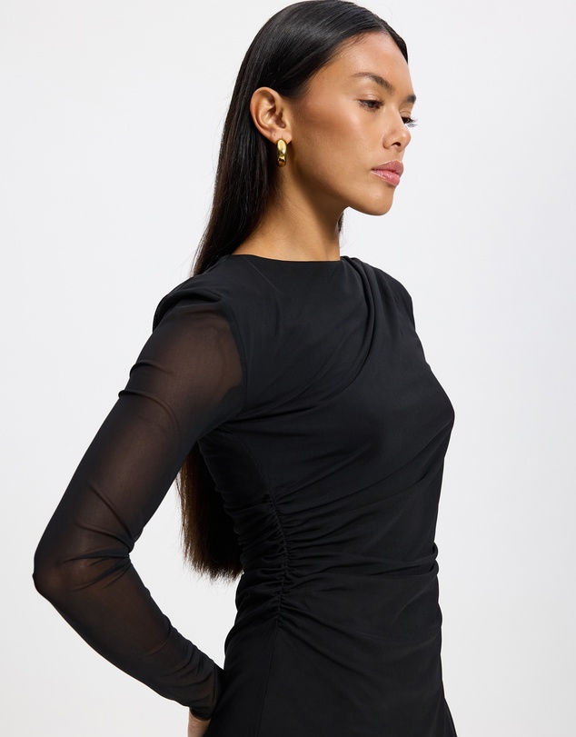 & Other Stories - Ruched Mesh Mini Dress