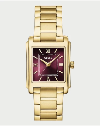 Cluse - CLUSE Anglée, Steel, Dark Cherry, Gold Colour