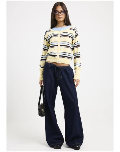 Subtitled - Carmen Draw Cord Wide Leg Denim Jeans