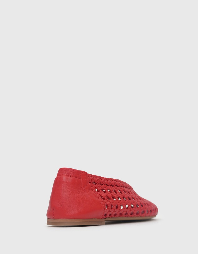 Betts - Izzy Leather Woven Ballet Flats