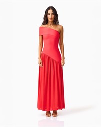 Elliatt - Jesselle Asymmetrical Gown in Coral