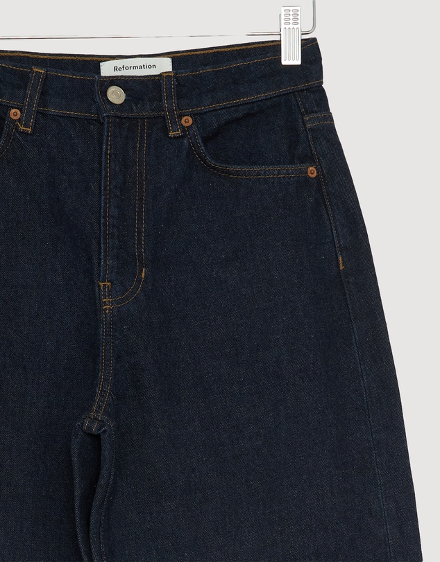 Revibe - Repaired Reformation Cary High Rise Slouchy Wide Leg Jeans - AU 25