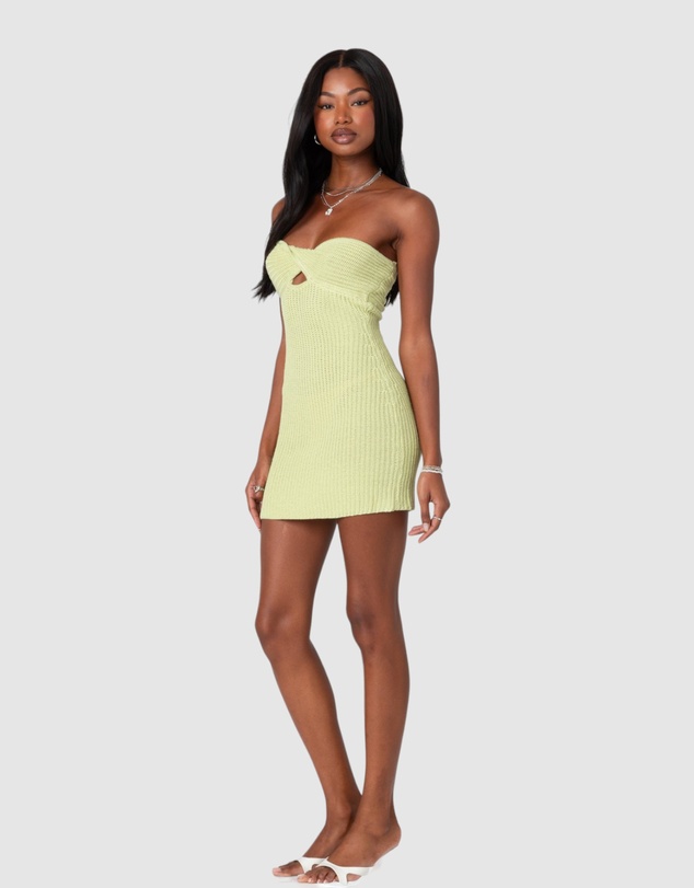 EDIKTED - Sammie Twist Front Knit Mini Dress