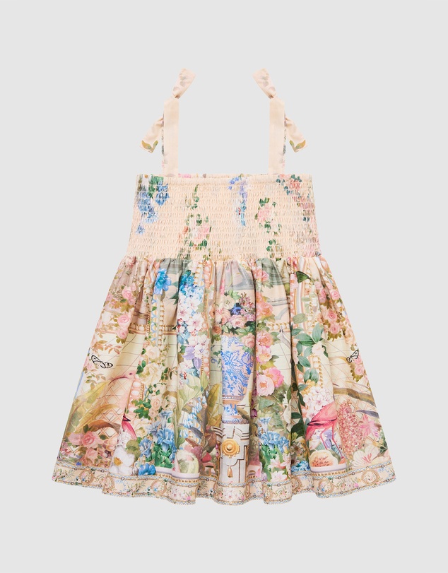 Camilla - Shirred Dress With Tie Shoulder - Babies