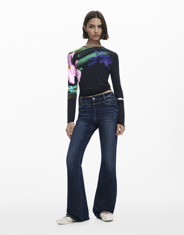 Desigual - Long-sleeve floral T-shirt