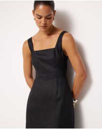 AERE - Kaili Linen Square Neck Maxi Dress