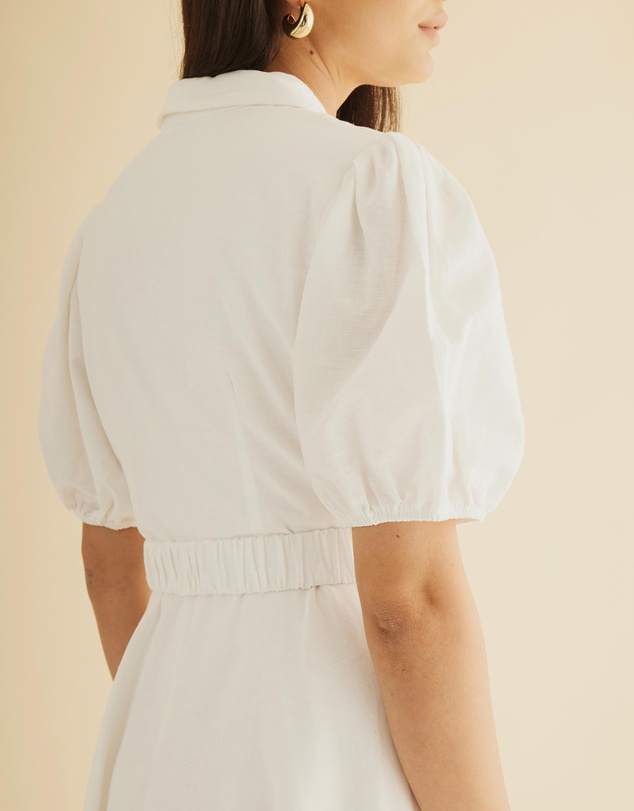 Atmos&Here - Kirrie Linen Blend Belted Midi Dress