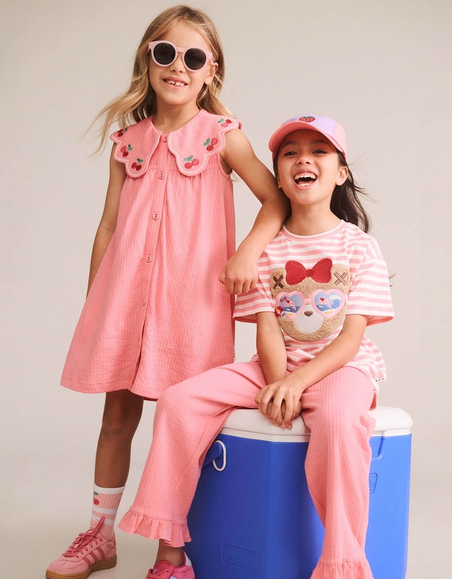 Huxbaby - Cherry Embroidered Frill Pants - Babies-Teens