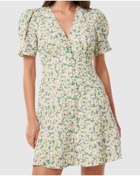 Forever New - Saffron Printed Linen Mini Sun Dress