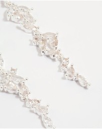 Lovisa - Silver Plated Cubic Zirconia Marquise Drop Earrings