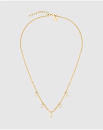 Rosefield - Playful Diamonds Baguette Gold-Tone Necklace