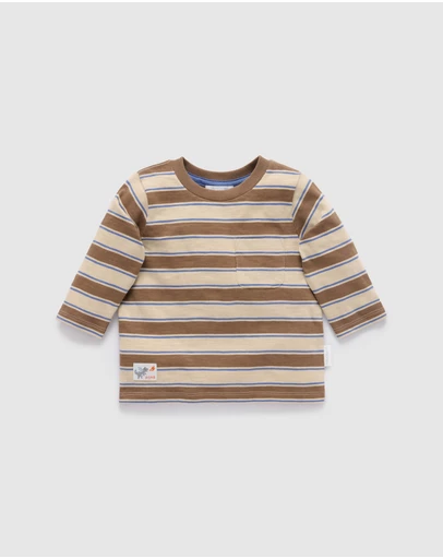 Purebaby - Stripey Long Sleeve Tee -Kids-Babies