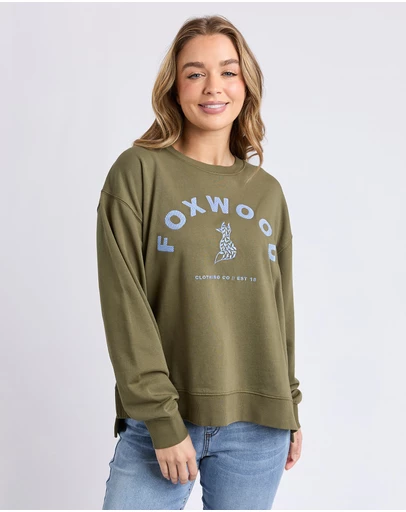Foxwood - Effortless Contrast Crew Winter Moss
