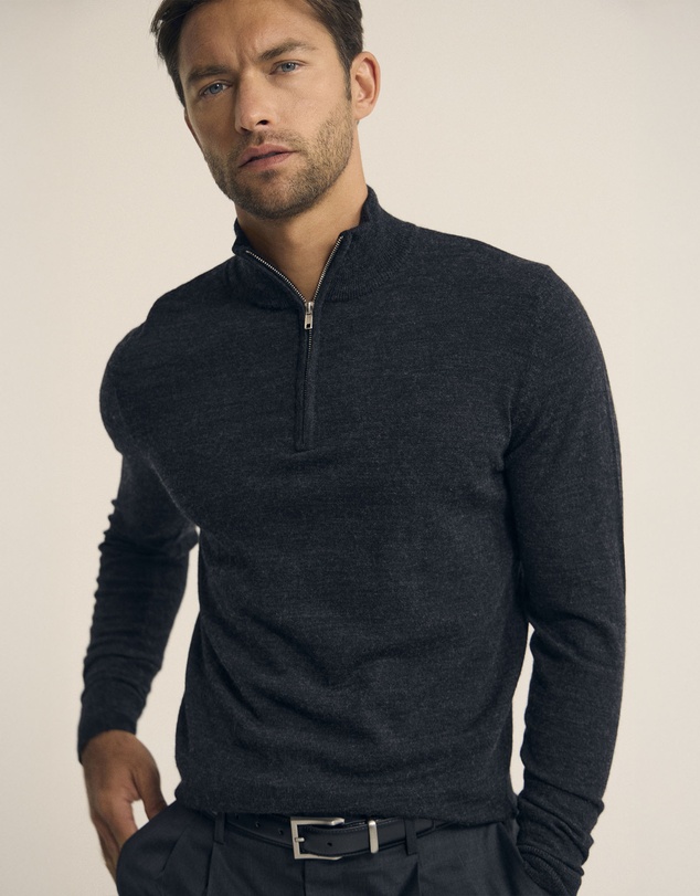 Oxford - Merino Zip-Neck Wool Pullover