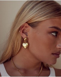 CENDRE - Romee Heart Earrings 18k Gold