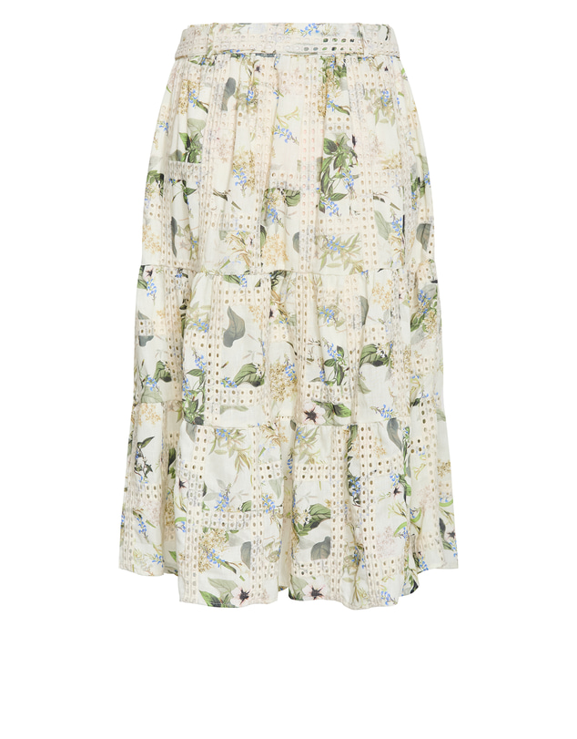 City Chic - Plus size Arabella Print Belted Skirt - butter