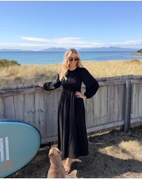 Esther & Co - Iolana Dress - Black Long Sleeve