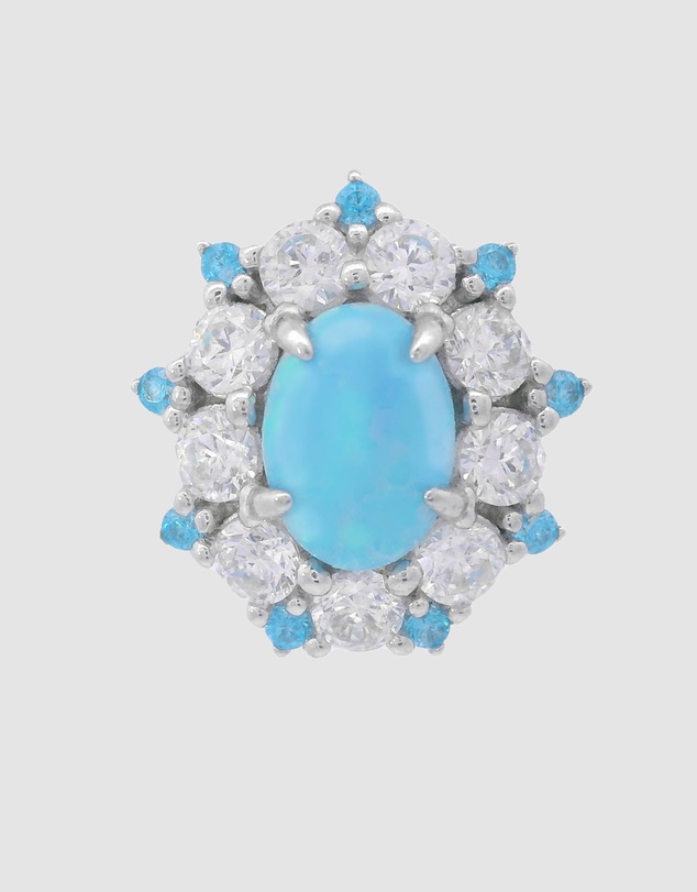 Georgini - Georgini Opal Glow Barangaroo Blue Created Earrings