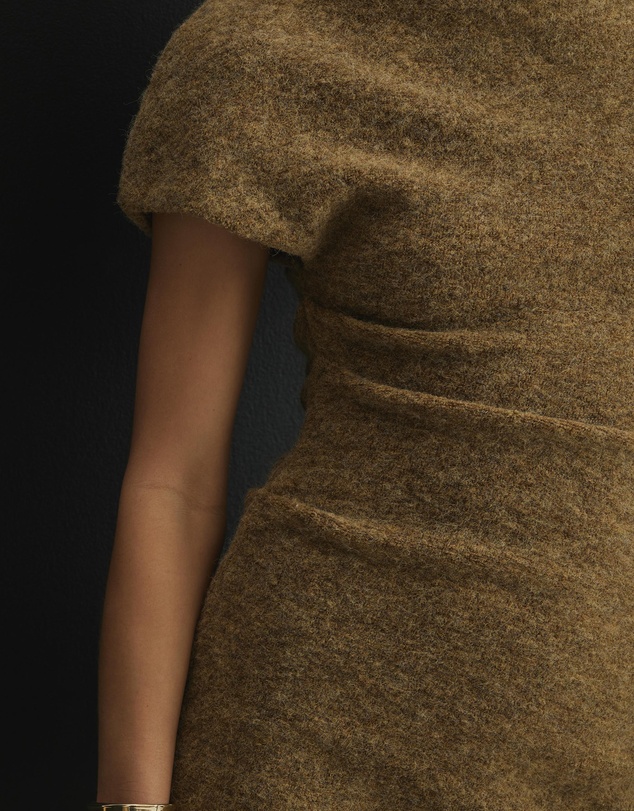 AERE - Ilona Draped Wool Blend Mini Dress