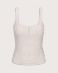 TALA - Soft Lounge Square Neck Button Tank