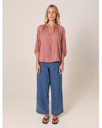 Fate + Becker - Shae Split Neck Blouse