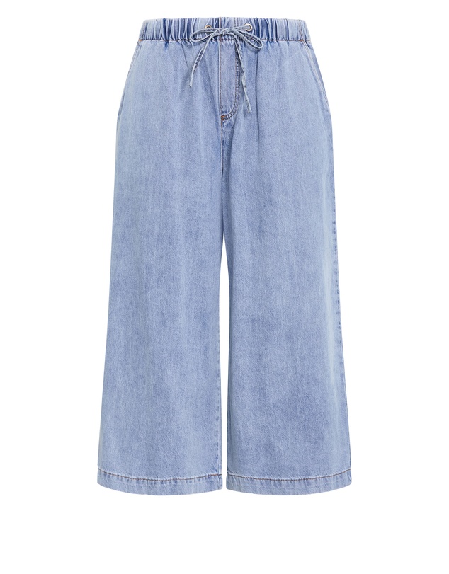 City Chic - Plus size Tiana Cotton Denim Crop Pant - ice wash