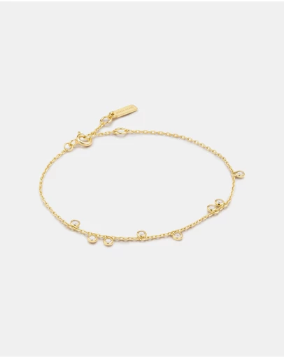 Ania Haie - Gold Bezel-Set Droplet Station Bracelet