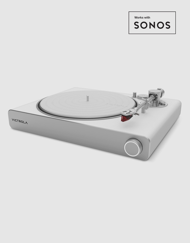 Victrola - Victrola Stream Pearl Wi-Fi & Bluetooth Turntable - White/Silver