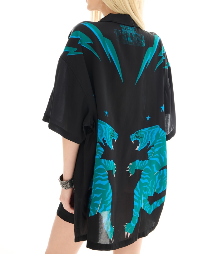 THE TALES - Osaka Tiger Silk Shirt Dress