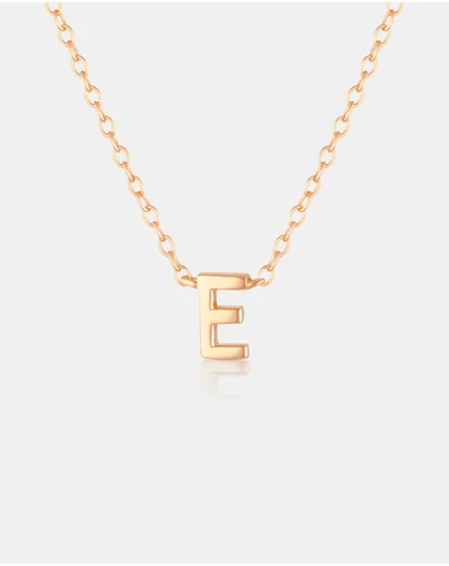 The Silver Collective - Petite A-Z Letter Necklace - E