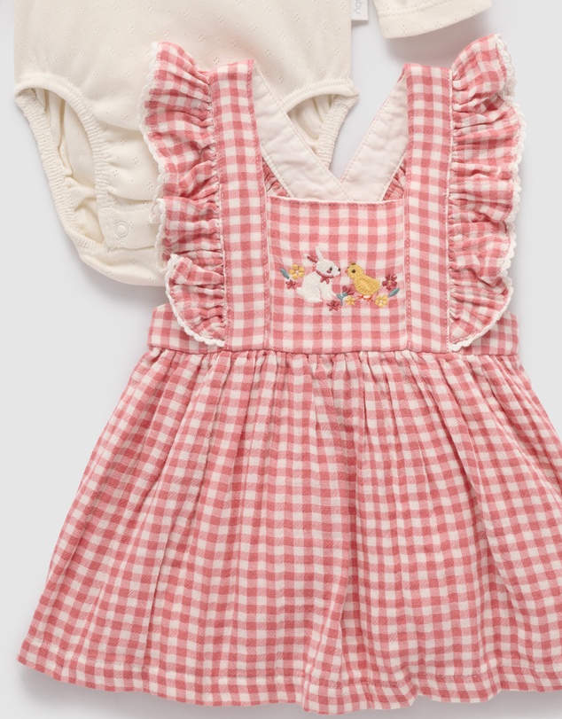 Purebaby - Gingham Pinnie Set -Kids-Babies