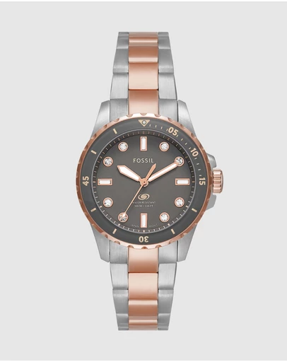Fossil - Fossil Blue Dive Two Tone Analogue Watch
