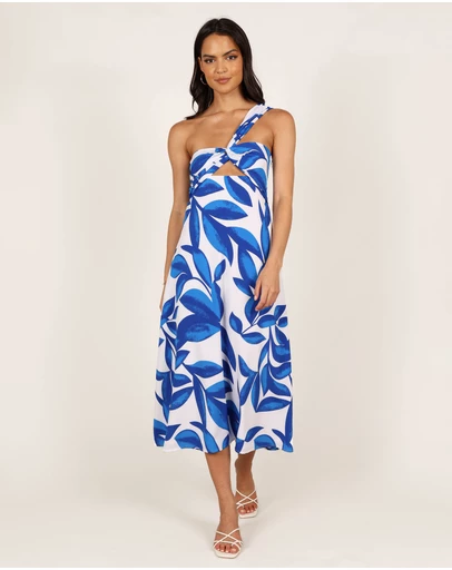 Petal & Pup - Freddie Midi Dress - White/Blue