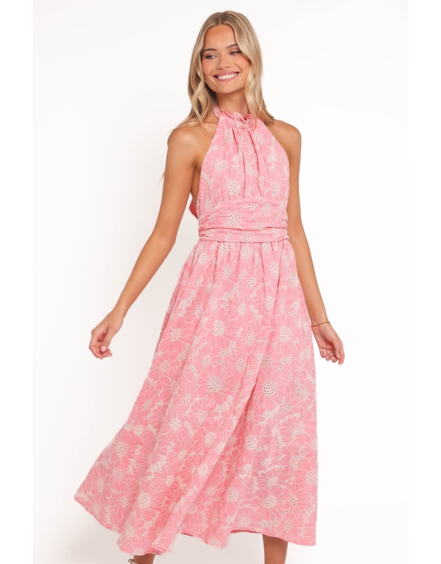 Petal & Pup - Taila Halterneck Midi Dress - Pink