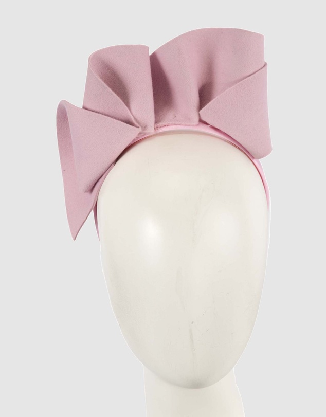 Max Alexander - Felt Pink Winter Racing Fascinator