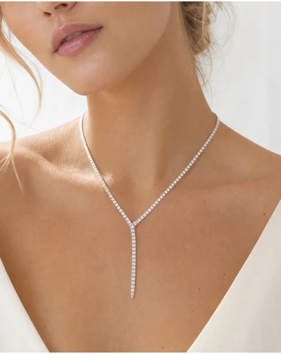 Izoa - Josephine Tennis Drop Necklace