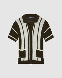 Frescobol Carioca - Fabricio Crochet Stripe Cardigan SS Shirt