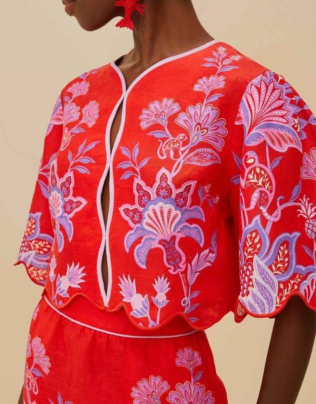 Farm Rio - Porcelain Garden Blouse