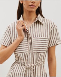 Atmos&Here - Amy Tie Back Mini Shirt Dress