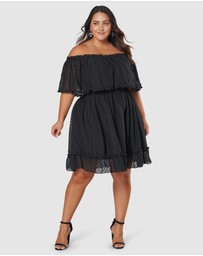Pink Dusk by Curve Project - Sensual Off Shoulder Midi Dress