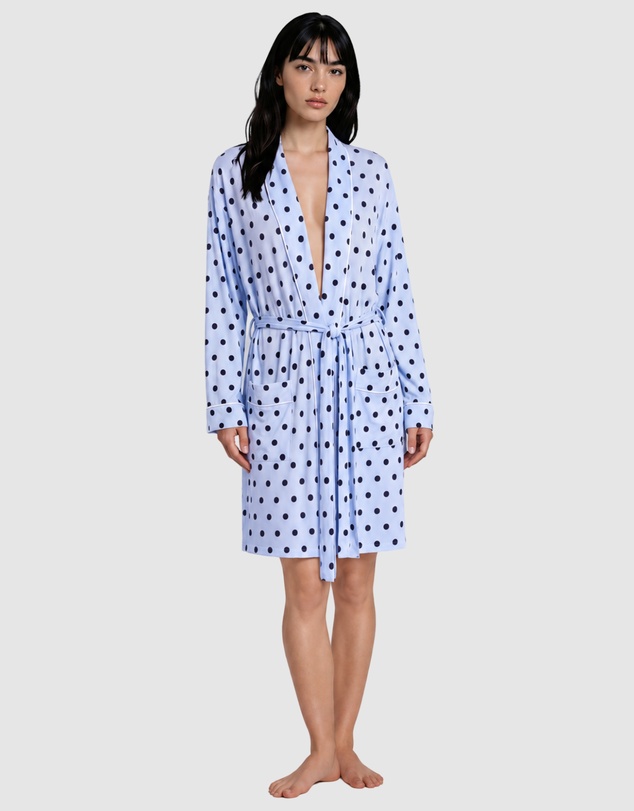 Sant And Abel - Women's Spotty Blue Bamboo Robe