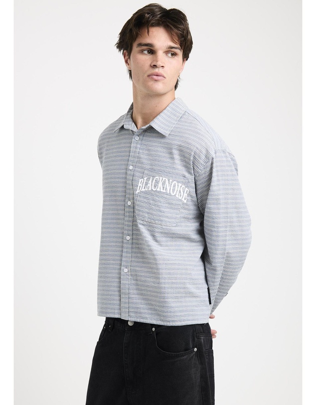 Black Noise White Rain - Heaton Long Sleeve Shirt
