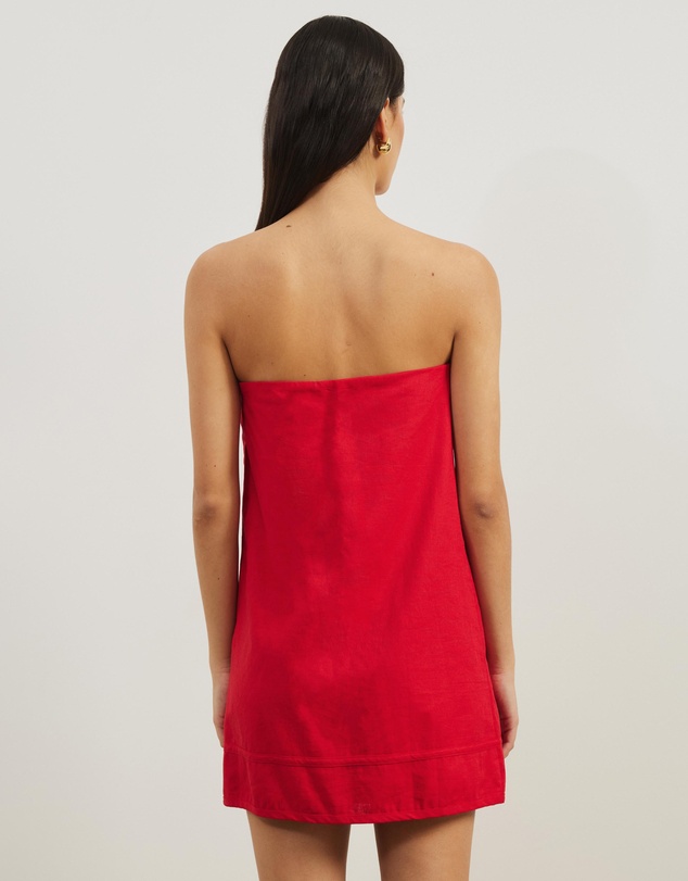 Atmos&Here - Koa Strapless Linen Blend Mini Dress