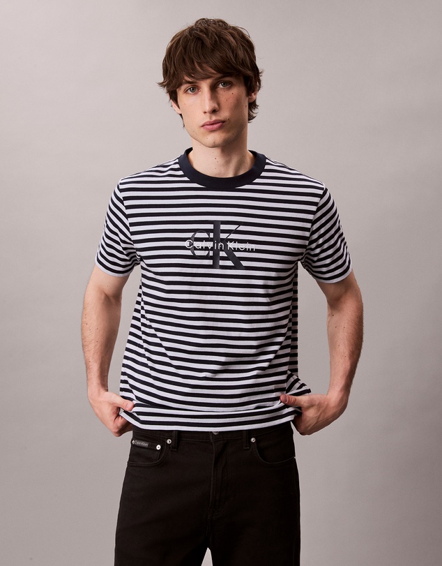 Calvin Klein Jeans - Monogram Logo Stripe Relaxed T-Shirt