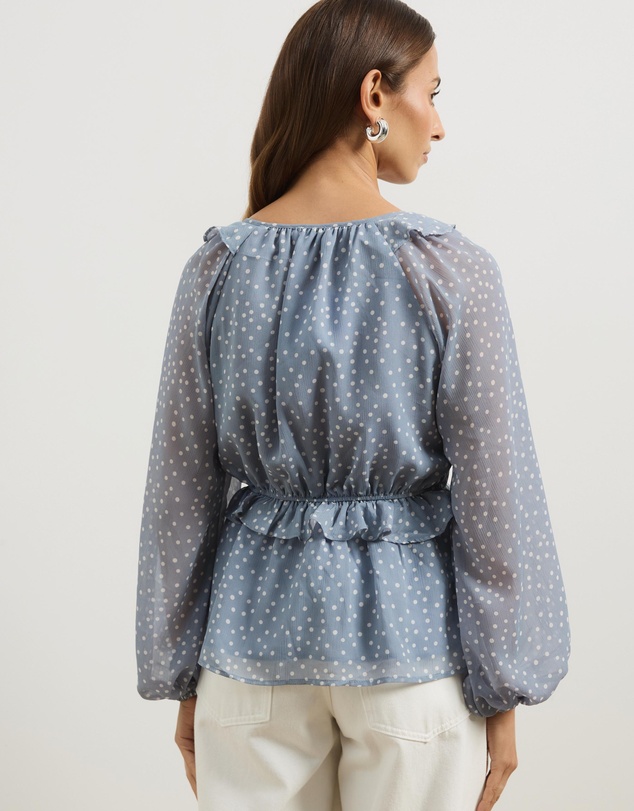 Atmos&Here - Piper V-Neck Ruffle Blouse