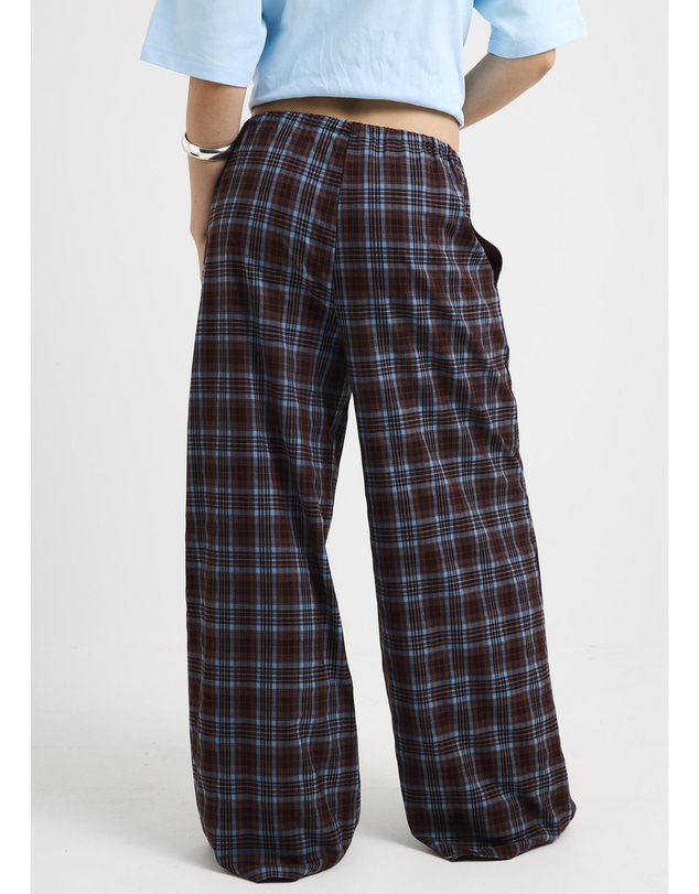 Subtitled - Clio Plaid Wide Leg Pants