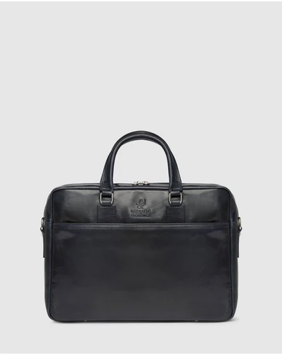 Republic of Florence - The Tokyo Blue Leather Laptop Briefcase